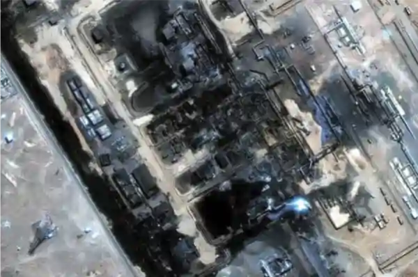 saudi oil pipeline satellite damage drone strike